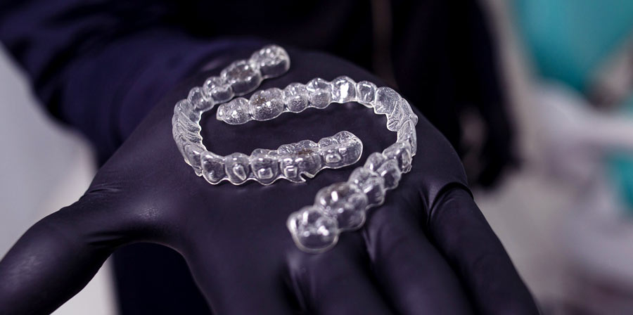 Aussehen einer Invisalign-Schiene